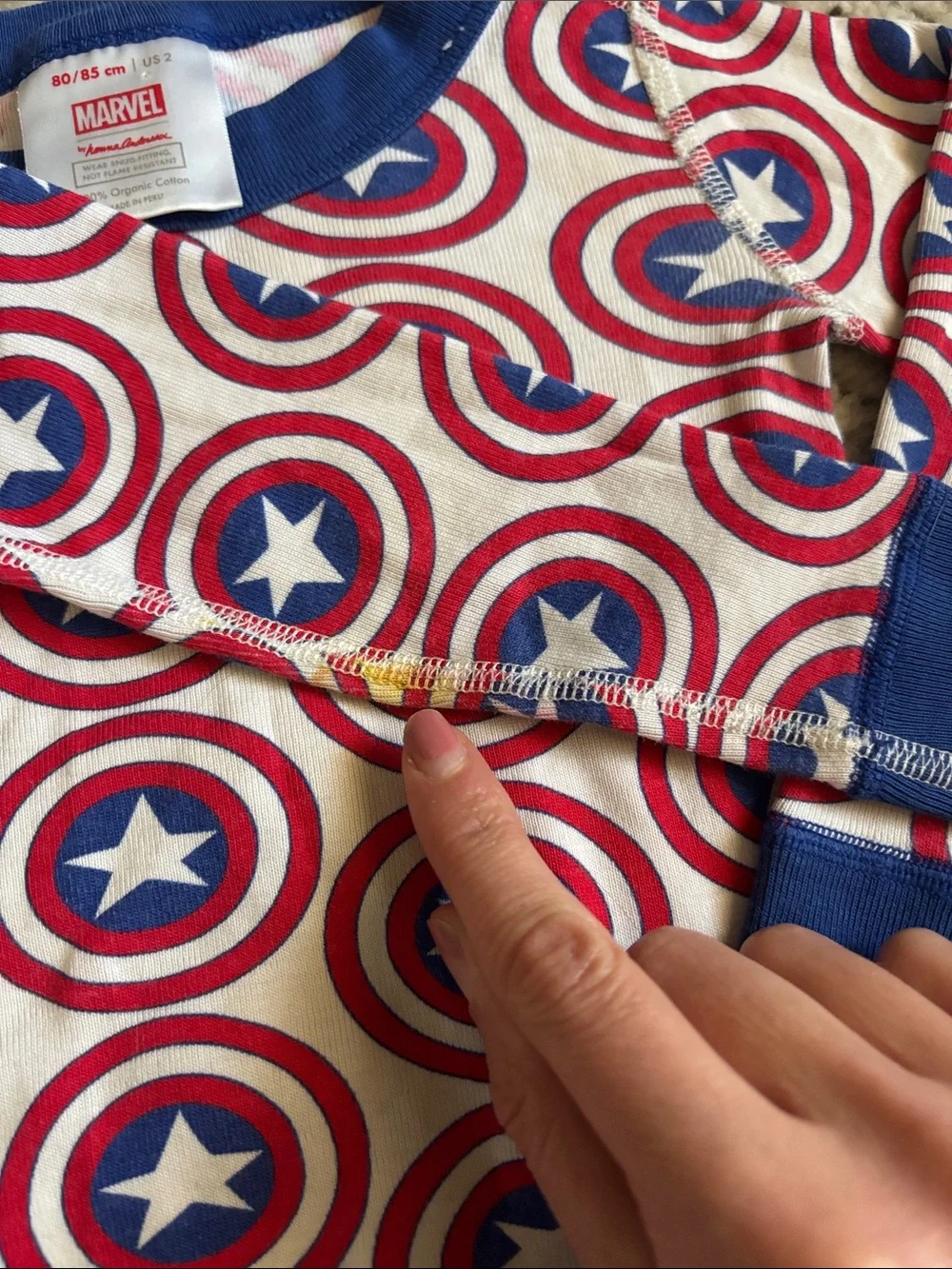Hanna Andersson xMarvel Captain America Pajama Set sz 2T